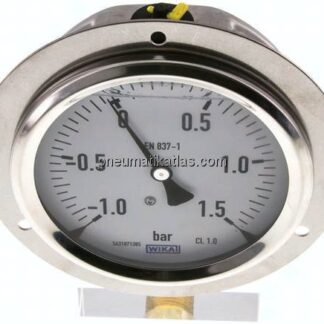 Glycerin-Einbaumanometer,Frontring, 100mm, -1 bis 1,5 bar