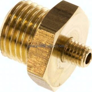 Doppelnippel G 1/4"-M 5, Messing/Rotguss