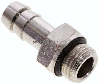 Gewindetülle mit O-Ring G 1/4"-9 (3/8")mm, Messing vernickelt