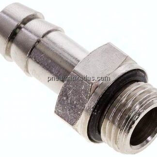 Gewindetülle mit O-Ring G 1/4"-9 (3/8")mm, Messing vernickelt