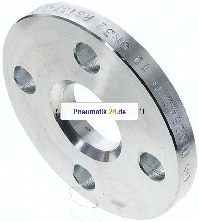 Losflansch DN32-PN10, DIN 2642, Stahl verzinkt Vollmaterial