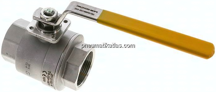 Edelstahl-Kugelhahn, Rp 1-1/2", -0,9 bis 20bar, für Sauerstoff (Industrie)