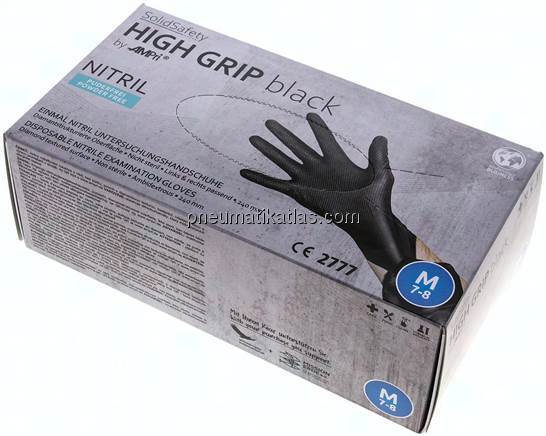 Nitril-Einmalhandschuhe, puderfrei, schwarz, M, 100er Box