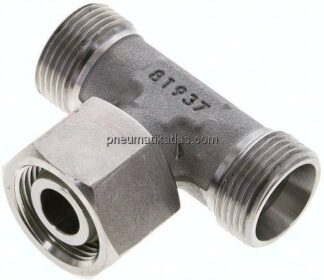 Einstellb. T-Schneidringverschraubung 15 L (M22x1,5), ohne Mutter & Schneidring, 1.4571