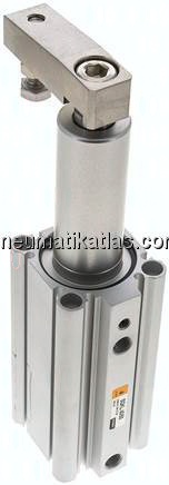 Schwenkspanner / Klemmzylinder Ø 40 mm, Klemmhub 50mm linksschwenkend (schwenkt beim Klemmen gegen d