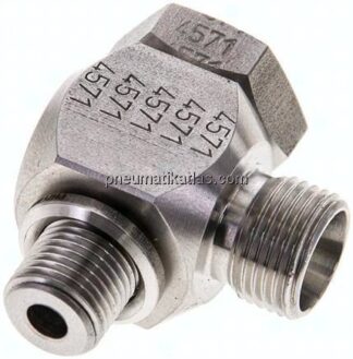 Winkel-Schwenkverschraubung G 1/8"-8 LL (M12x1), ohne Mutter & Schneidring, 1.4571