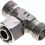 Einstellb. T-Schneidringverschraubung 12 L (M18x1,5), ohne Mutter & Schneidring, 1.4571