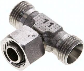 Einstellb. T-Schneidringverschraubung 12 L (M18x1,5), ohne Mutter & Schneidring, 1.4571