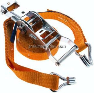Ratschen-Zurrgurt (25mm) 4m, 1.500daN, Druckratsche, 2-teilig mit Spitzhaken