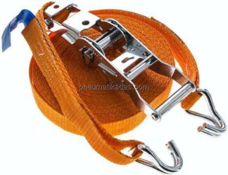 Ratschen-Zurrgurt (25mm) 10m, 1.500daN, Druckratsche, 2-teilig mit Spitzhaken
