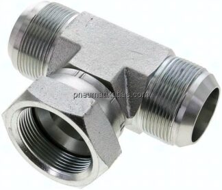 T-Verschraubung,UN 1-7/8"-12 (JIC), Stahl verzinkt