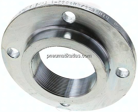 Gewindeflansch DN65-PN6 (DIN/EN), Rp 2-1/2", DIN 2565 & EN 1092-1 (Typ 13), Stahl verzinkt