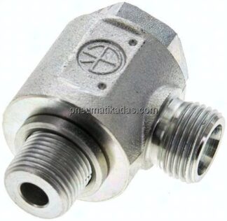 Winkel-Schwenkverschraubung G 3/8"-10 S (M18x1,5), ohne Mutter & Schneidring, Stahl verzinkt