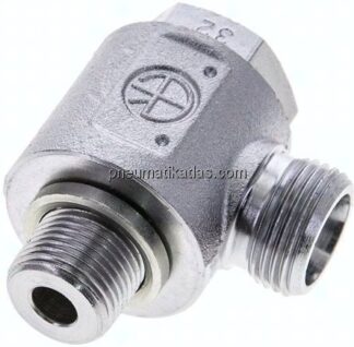 Winkel-Schwenkverschraubung G 3/8"-12 S (M20x1,5), ohne Mutter & Schneidring, Stahl verzinkt