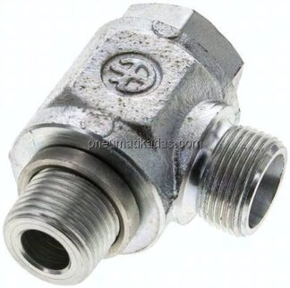 Winkel-Schwenkverschraubung G 1/2"-14 S (M22x1,5), ohne Mutter & Schneidring, Stahl verzinkt