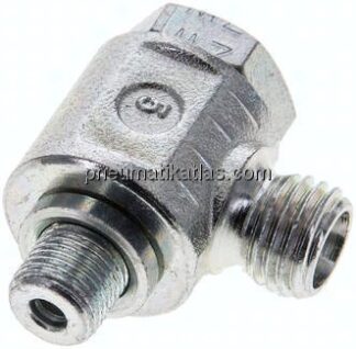Winkel-Schwenkverschraubung G 1/8"-6 L (M12x1,5), ohne Mutter & Schneidring, Stahl verzinkt