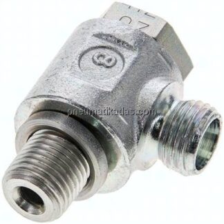 Winkel-Schwenkverschraubung G 1/4"-8 L (M14x1,5), ohne Mutter & Schneidring, Stahl verzinkt