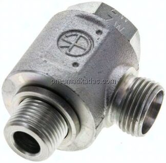 Winkel-Schwenkverschraubung G 3/8"-12 L (M18x1,5), ohne Mutter & Schneidring, Stahl verzinkt