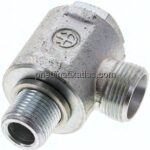 Winkel-Schwenkverschraubung M 18x1,5-15 L (M22x1,5), ohne Mutter & Schneidring, Stahl verzinkt