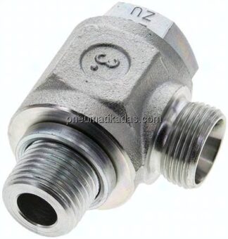 Winkel-Schwenkverschraubung G 1/2"-15 L (M22x1,5), ohne Mutter & Schneidring, Stahl verzinkt