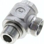Winkel-Schwenkverschraubung M 22x1,5-18 L (M26x1,5), ohne Mutter & Schneidring, Stahl verzinkt