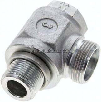 Winkel-Schwenkverschraubung M 22x1,5-18 L (M26x1,5), ohne Mutter & Schneidring, Stahl verzinkt
