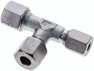 T-Schneidringverschraubung 8 L (M14x1,5)-8 L (M14x1,5)-6 L (M12x1,5), Stahl verzinkt