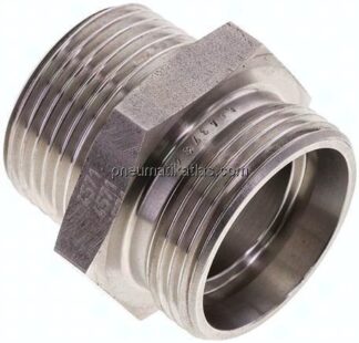 Gerade Schneidringverschr. R 1"-28 L (M36x2), ohne Mutter & Schneidring, 1.4571