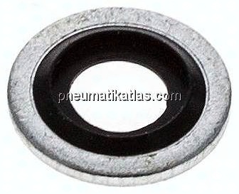 Hydraulik-Dichtring mit NBR-Einlage, für Gewinde M 6
