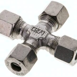 Kreuz-Schneidringverschraubung 10 S (M18x1,5), 1.4571