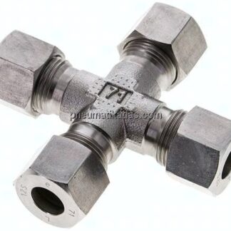Kreuz-Schneidringverschraubung 12 S (M20x1,5), 1.4571