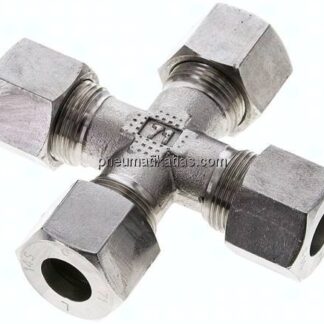 Kreuz-Schneidringverschraubung 14 S (M22x1,5), 1.4571