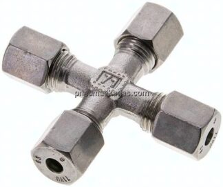 Kreuz-Schneidringverschraubung 6 S (M14x1,5), 1.4571