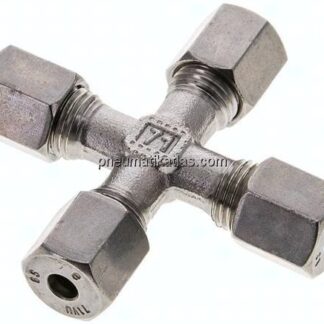 Kreuz-Schneidringverschraubung 6 S (M14x1,5), 1.4571