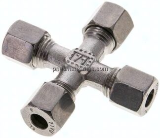 Kreuz-Schneidringverschraubung 8 L (M14x1,5), 1.4571