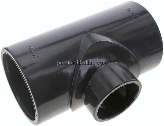 Klebemuffen-T-Stück, reduziert, PVC-U, 110x75x110mm