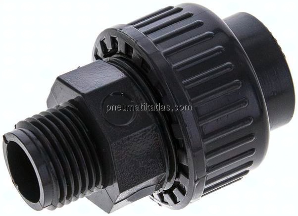 Klebe-/Gewindeverschraubung, PVC-U/ EPDM, 20mmxG 1/2" AG