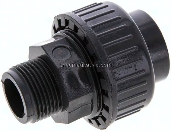 Klebe-/Gewindeverschraubung, PVC-U/ EPDM, 25mmxG 3/4" AG