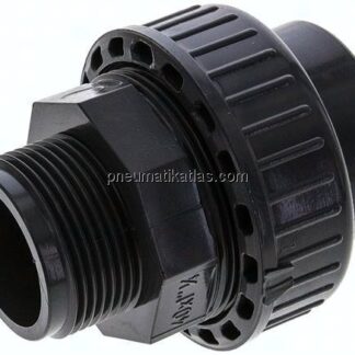 Klebe-/Gewindeverschraubung, PVC-U/ EPDM, 40mmxG 1-1/4" AG