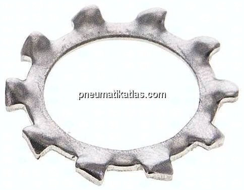 Zahnscheibe DIN 6797A, außengezahnt, 13mm (M 12), Edelstahl A2