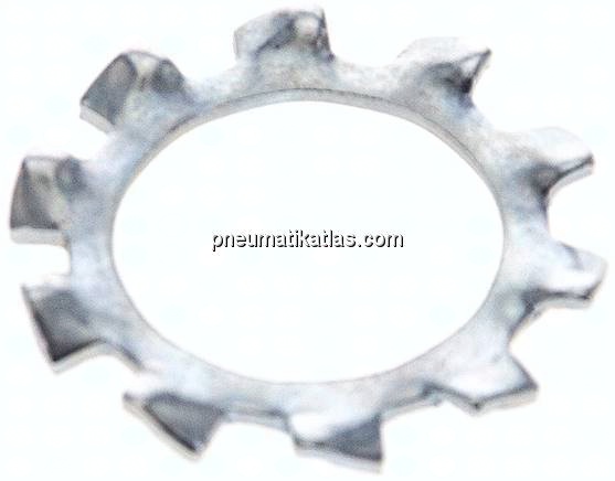 Zahnscheibe DIN 6797A, außengezahnt, 15mm (M 14), Stahl verzinkt