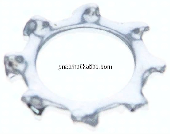 Zahnscheibe DIN 6797A, außengezahnt, 8,4mm (M 8), Stahl verzinkt