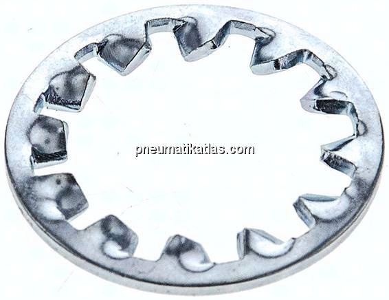Zahnscheibe DIN 6797J, innengezahnt, 17mm (M 16), Stahl verzinkt