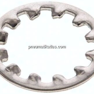 Zahnscheibe DIN 6797J, innengezahnt, 17mm (M 16), Edelstahl A2