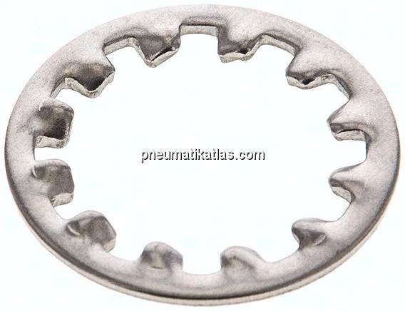 Zahnscheibe DIN 6797J, innengezahnt, 17mm (M 16), Edelstahl A2