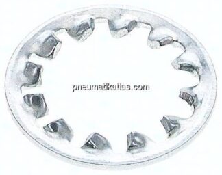 Zahnscheibe DIN 6797J, innengezahnt, 3,2mm (M 3), Stahl verzinkt