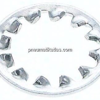 Zahnscheibe DIN 6797J, innengezahnt, 3,2mm (M 3), Stahl verzinkt