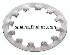 Zahnscheibe DIN 6797J, innengezahnt, 3,2mm (M 3), Edelstahl A2