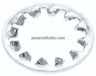 Zahnscheibe DIN 6797J, innengezahnt, 5,1mm (M 5), Stahl verzinkt