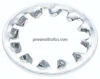 Zahnscheibe DIN 6797J, innengezahnt, 5,3mm (M 5), Stahl verzinkt